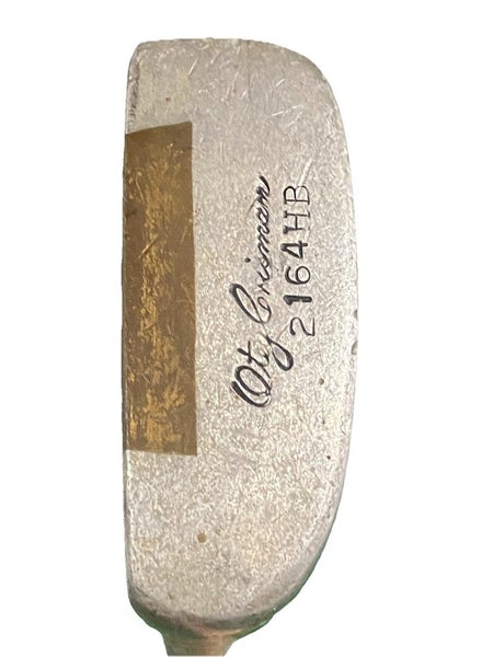 Otey Crisman 2164HB Hickory Shaft Brass Insert Putter LH 35" Great Leather Grip