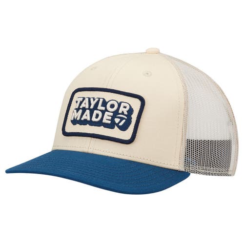 NEW 2025 TaylorMade Ventura Retro Trucker Cream/Navy Snapback Adjustable Golf