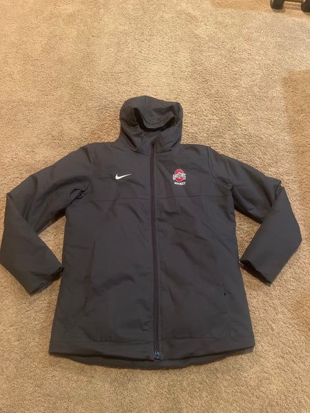 *Rare Ohio State Hockey Team Issued Dark Gray Men's Medium Nike Winter Coat