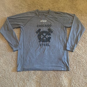 *Rare Chicago Steel Player Issued Clark Cup 2018 T-Shirt