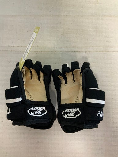Used USA Hockey TOTAL HOCKEY Youth Gloves Black 8" 11823-S000035929