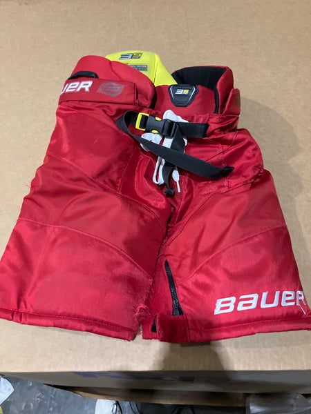 Red Junior Medium Bauer Supreme 3S Pro Hockey Pants (Used)