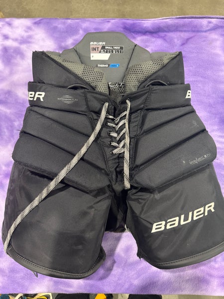 Black Intermediate Small Bauer Elite Hockey Goalie Pants (Used)