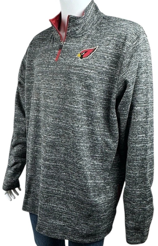 Arizona Cardinals Mens 2XL Gray NFL Team Apparel 1/4 Zip Pull Over Sweater XXL