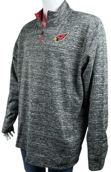 Arizona Cardinals Mens 2XL Gray NFL Team Apparel 1/4 Zip Pull Over Sweater XXL
