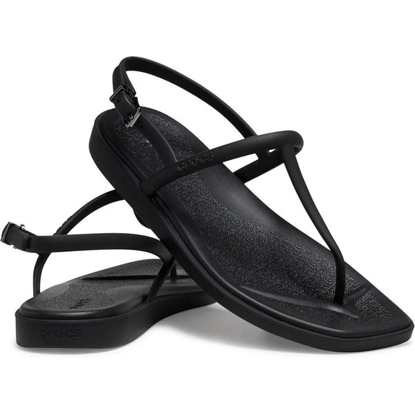 Crocs Miami 209793-001 Sandals Womens 8 Black Square Toe Thong Flip Flop TLW611