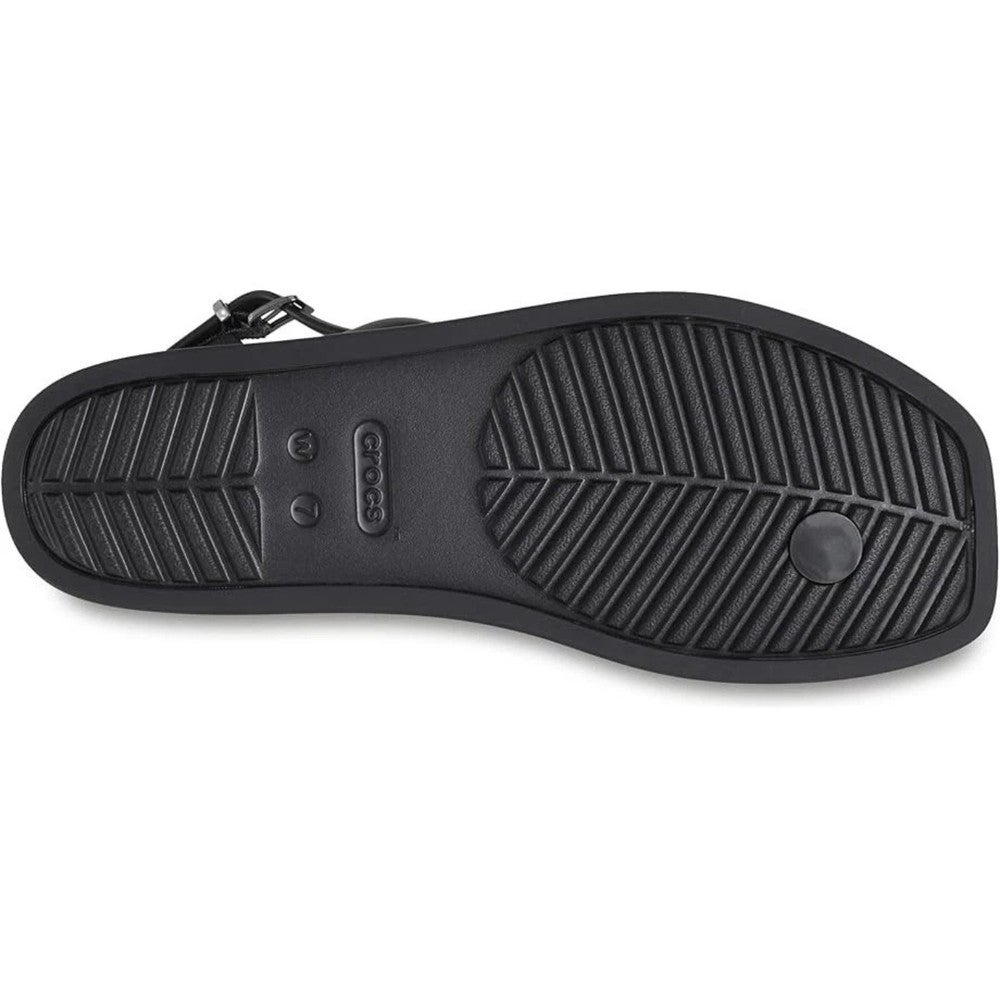 Crocs Miami 209793-001 Sandals Womens 8 Black Square Toe Thong