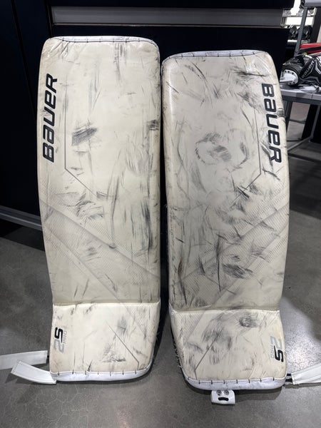 White Medium Senior Bauer Supreme 2S Pro Goalie Leg Pads (Used)