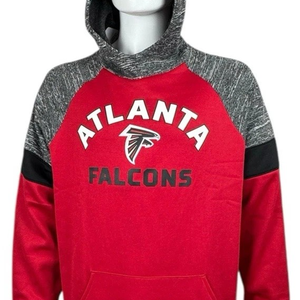 Atlanta Falcons Mens X-Large Red Hoodie Sweatshirt Pull Over Sweater NFL New