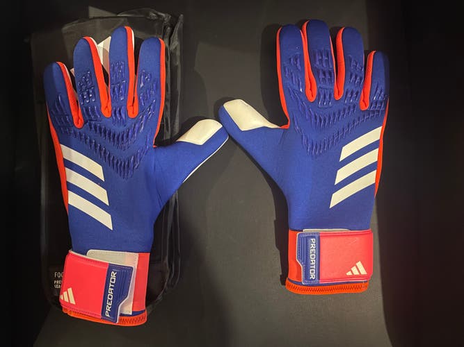 Adidas Predator GL League Goalkeeper Gloves Size 11 IX3860 Blue Orange Soccer New $80 MSRP
