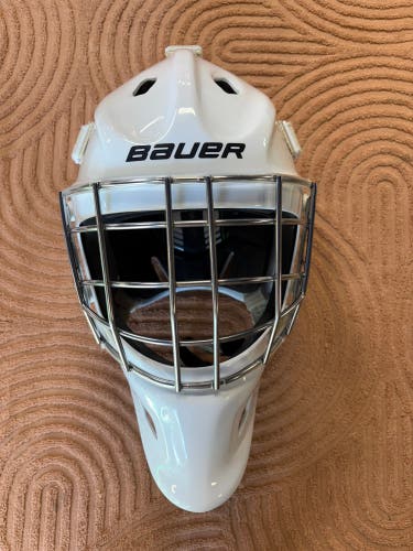 White Senior Bauer NME One Goalie Mask (New)