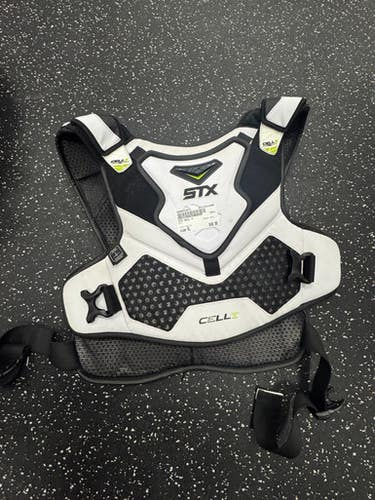Used STX CELL V Lacrosse Shoulder Pads White XL 11849-S000033673