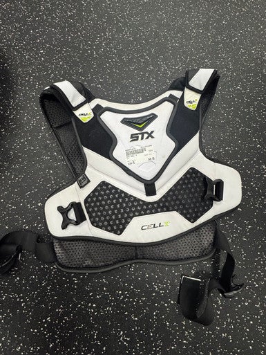 Used STX CELL V Lacrosse Shoulder Pads White XL 11849-S000033673