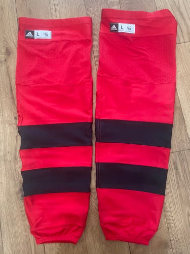 New Jersey Devils  Large Adidas Socks Pro Stock (New)Stadium Series