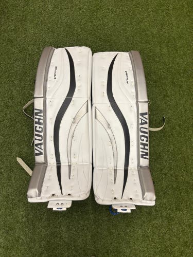 White 34" Senior Vaughn Ventus Pro LT98 Goalie Leg Pads (Used)