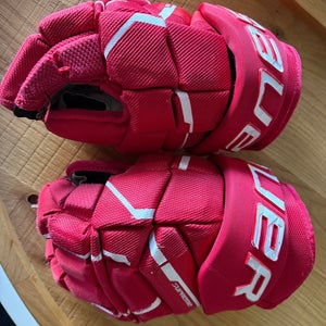 Used 13” Bauer Supreme Mach Gloves (RED)