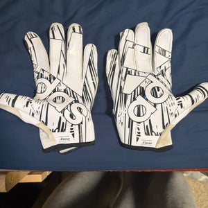 White Large Youth Adidas Adizero Gloves (Used)