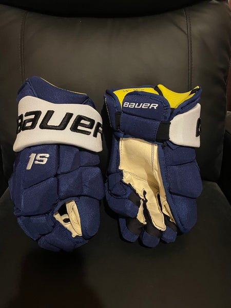 Steven Stamkos Tampa Bay Lightning Blue Bauer Supreme 1S Hockey Gloves 14" Pro Stock