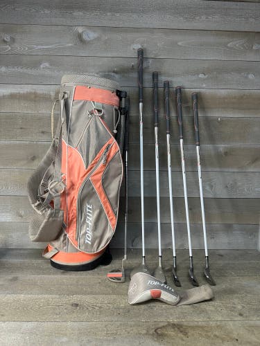 Top Flite XL Ladies Flex Graphite RH Golf Set & Bag 6 8 Wedge Putter 3W 5HY