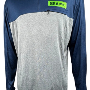 Seattle Seahawks Mens 2XL Pullover Shirt Gray NFL Team Apparel 1/4 Zip XXL New