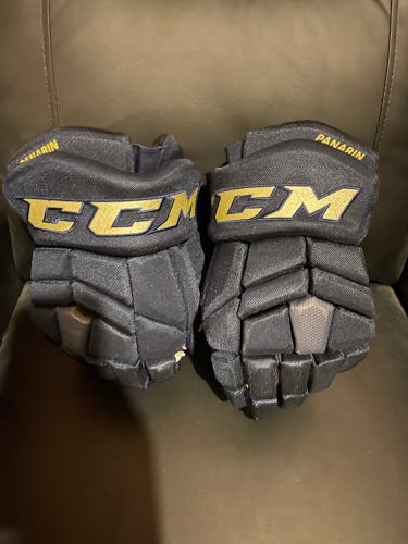 13" CCM HGTK Tacks Hockey Gloves Navy Cream Columbus Blue Jackets Artemi Panarin