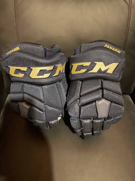 13" CCM HGTK Tacks Hockey Gloves Navy Cream Columbus Blue Jackets Artemi Panarin