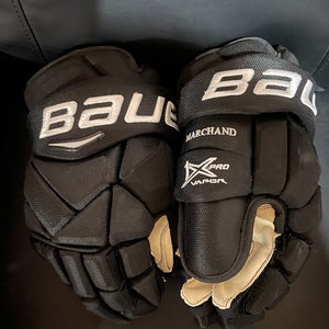 Brad Marchand Black Bauer Vapor 1X Pro Hockey Gloves 14" Pro Stock Boston Bruins
