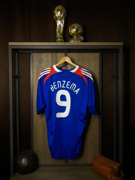 France 2007/2008 Home Jersey – Benzema #9 – XL Blue Adidas Shirt – (MPN: 620139)