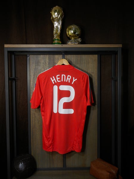 France 2007/08 Away Jersey – Thierry Henry #12 – Size M – Red Adidas Shirt – MPN: 618916