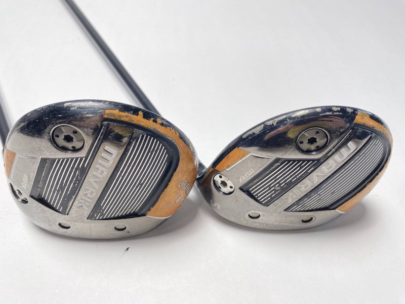 Callaway Mavrik Max 3 & 5 Fairway Wood Set 15* 18* Mamiya Helium 4F2 Senior RH