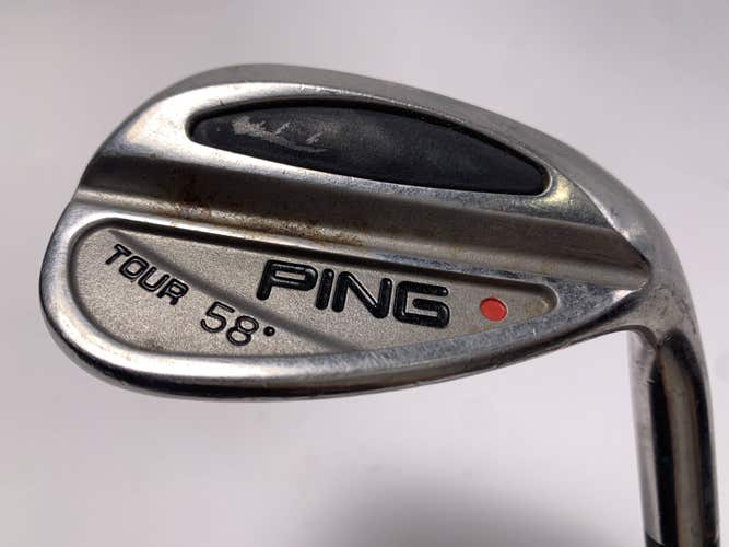 Ping Tour Chrome Lob Wedge LW 58* Orange Dot 2* Flat Stiff Steel Mens RH