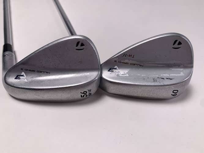 TaylorMade Milled Grind 3 Raw Chrome Wedge Set 56* 12 60* 11DG S300 Mens RH