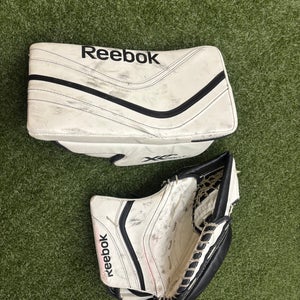 White Intermediate Reebok XLT28 Goalie Glove & Blocker Regular
