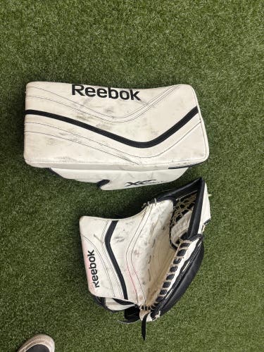 White Intermediate Reebok XLT28 Goalie Glove & Blocker Regular