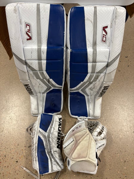 White 33" Senior Vaughn Velocity V10 Goalie Full Set Regular (Used)