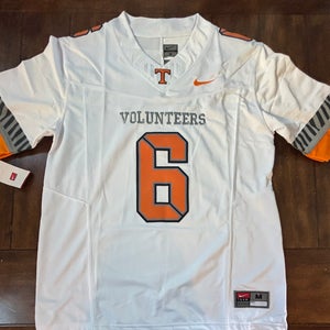 Joey Aguilar #6 University of Tennessee Volunteers White Jersey Adult Medium NWT