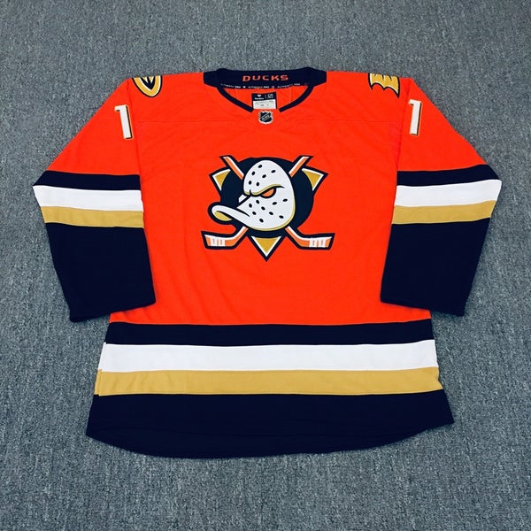 Anaheim Ducks 11 Trevor Zegras Orange Ice Hockey Jersey Size 54