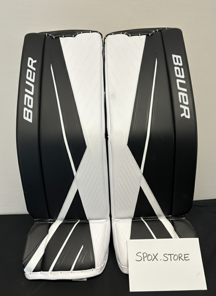 New Bauer Supreme 3S Goalie Leg Pads Intermediate Large White/Black (READ DESCRIPTION)