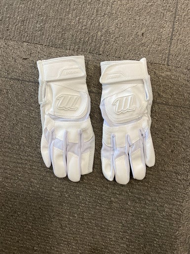 Used Marucci BB/SB Batting Gloves White LG 11614-S000225292