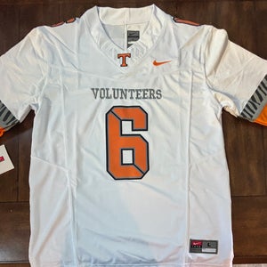 Joey Aguilar #6 University of Tennessee Volunteers White Jersey Adult Large NWT