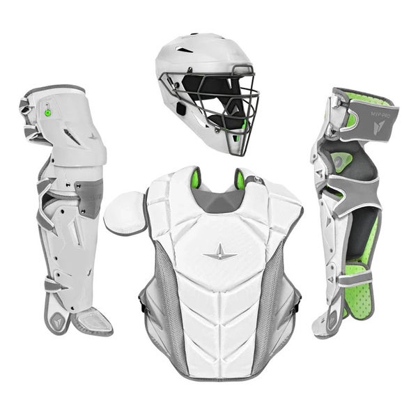 All Star MVP Pro Series Youth 10-12 Y/O Baseball Catchers Gear Set - White