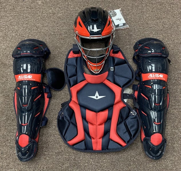 All Star System 7 Axis Intermediate 13-16 Catchers Gear Set - Navy Blue Red 320
