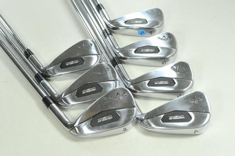 Callaway Rogue ST Pro 4-PW Iron Set Stiff Flex RH Rifle 6.0 Steel # 186069