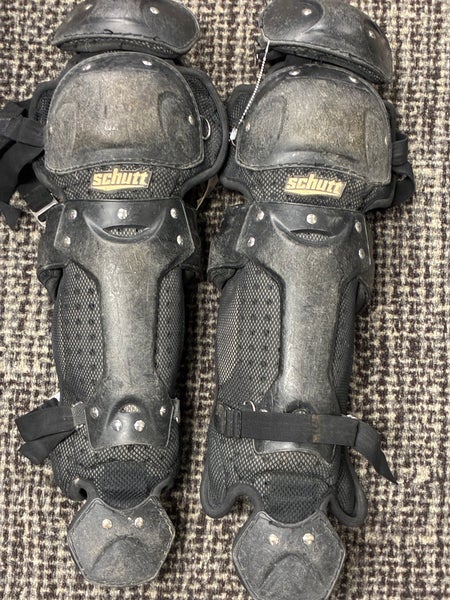 Black Youth Schutt Catcher's Leg Guard (Used)
