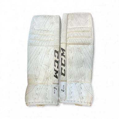 Used CCM E 4.5 Goalie Leg Pads Junior White 30" 11873-S000226966