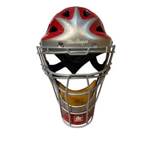 Used MacGregor RED HELMET Batting Helmet w/Mask Red M/L 11706-S000367324
