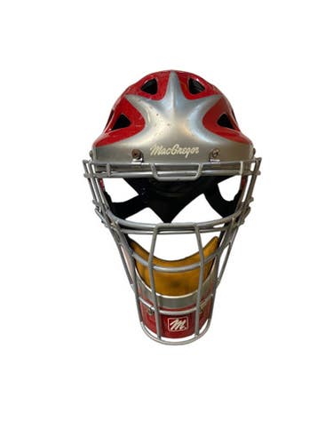 Used MacGregor RED HELMET Batting Helmet w/Mask Red M/L 11706-S000367324