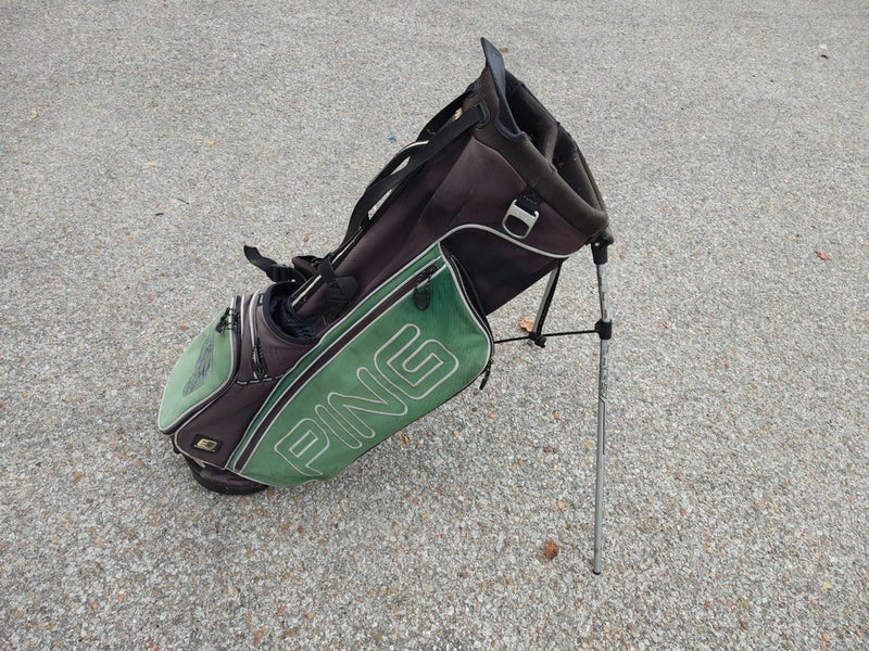 Ping 4 Series Dual Strap 4 Divider Golf Stand Bag Green/Black w Raincover