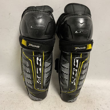 Used CCM TACKS 9040 Junior Shin Guards Black And Yellow 11" 11855-S000194650