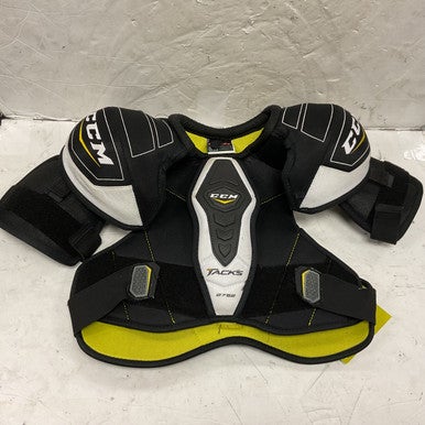 Used CCM TACKS 2752 Junior Shoulder Pads White/Black/Yellow LG 11855-S000194608